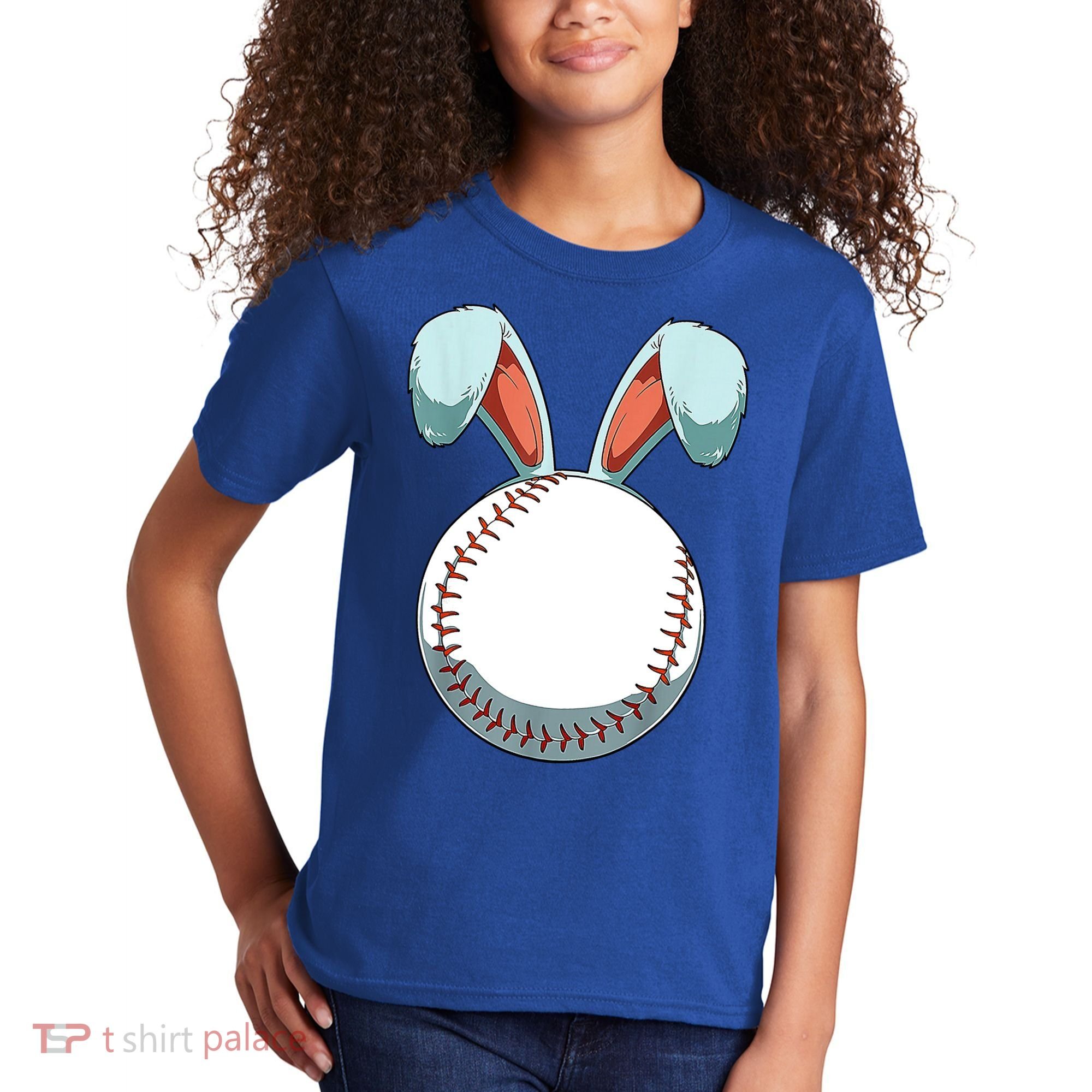 Baseball Bunny Easter Holiday Sport Lover Kids T-Shirt