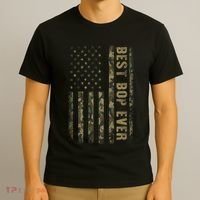 Best Bop Ever Camouflage American Flag FatherS Day T-Shirt thumb 3