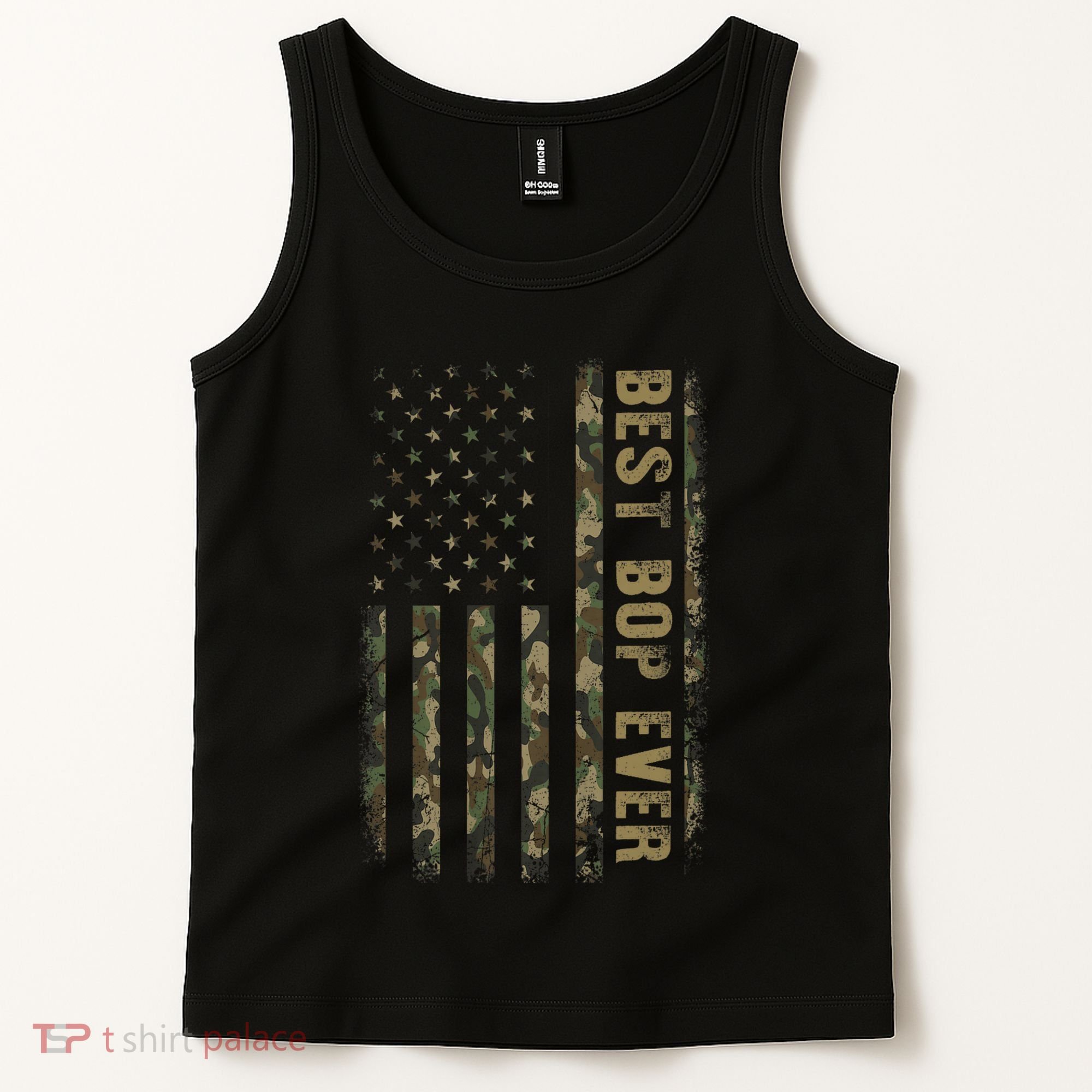 Best Bop Ever Camouflage American Flag FatherS Day Tank Top