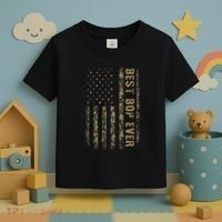 Best Bop Ever Camouflage American Flag FatherS Day Toddler T-Shirt thumb 3
