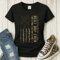 Best Bop Ever Camouflage American Flag FatherS Day Women's T-Shirt thumb 3