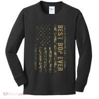 Best Bop Ever Camouflage American Flag FatherS Day Kids Long Sleeve Shirt thumb 0