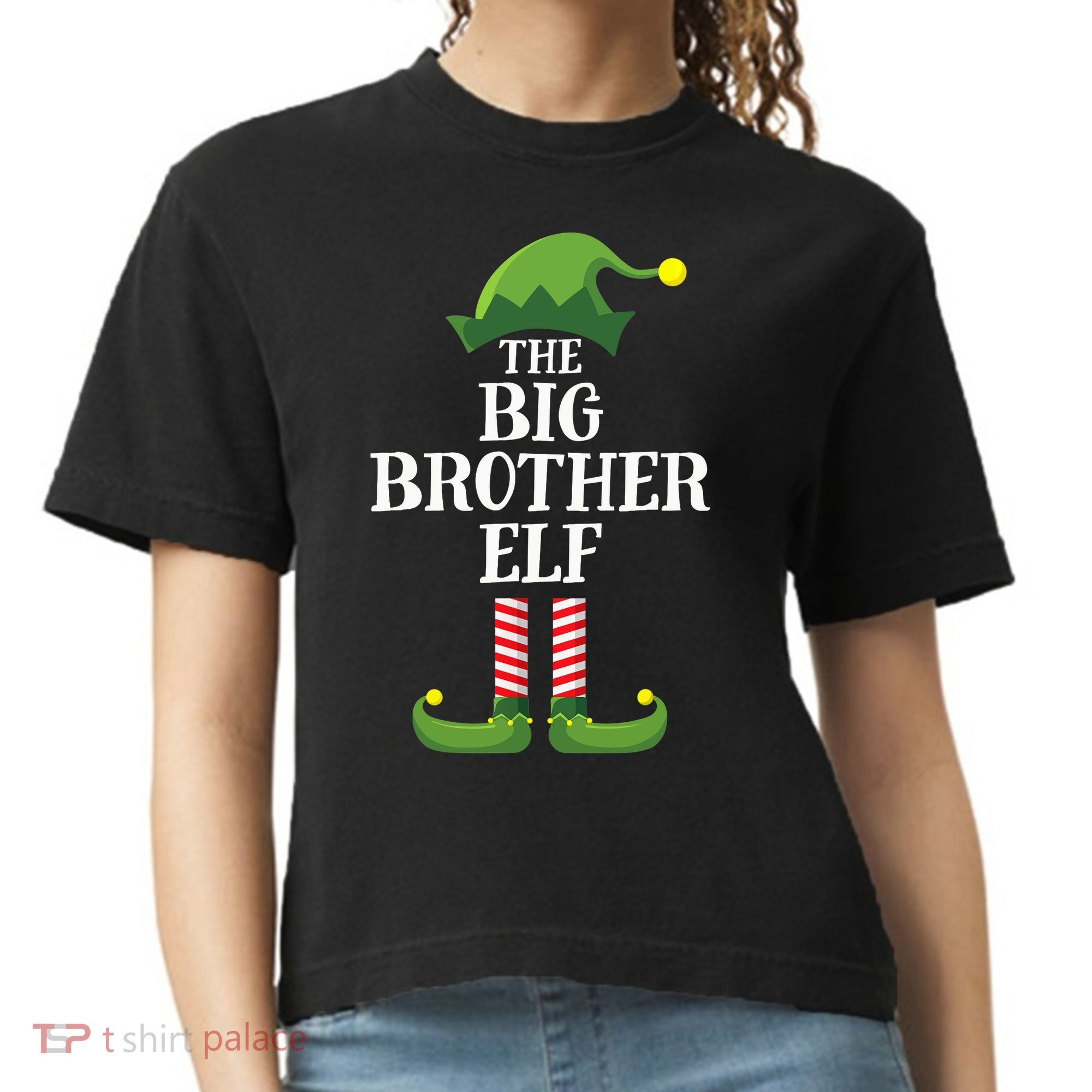 Big Brother Elf Matching Family Group Christmas Party Comfort Colors Boxy T-Shirt