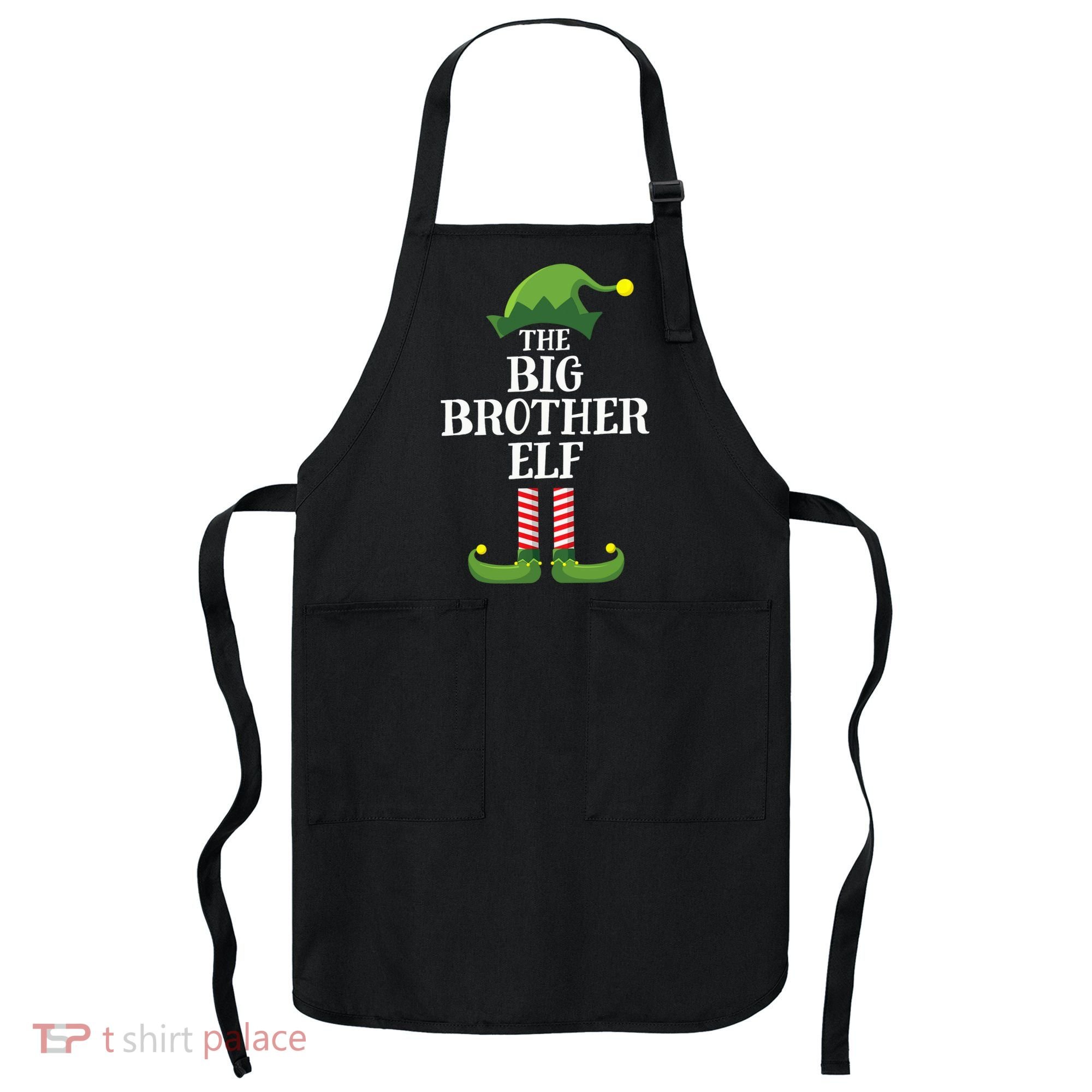 Big Brother Elf Matching Family Group Christmas Party Apron