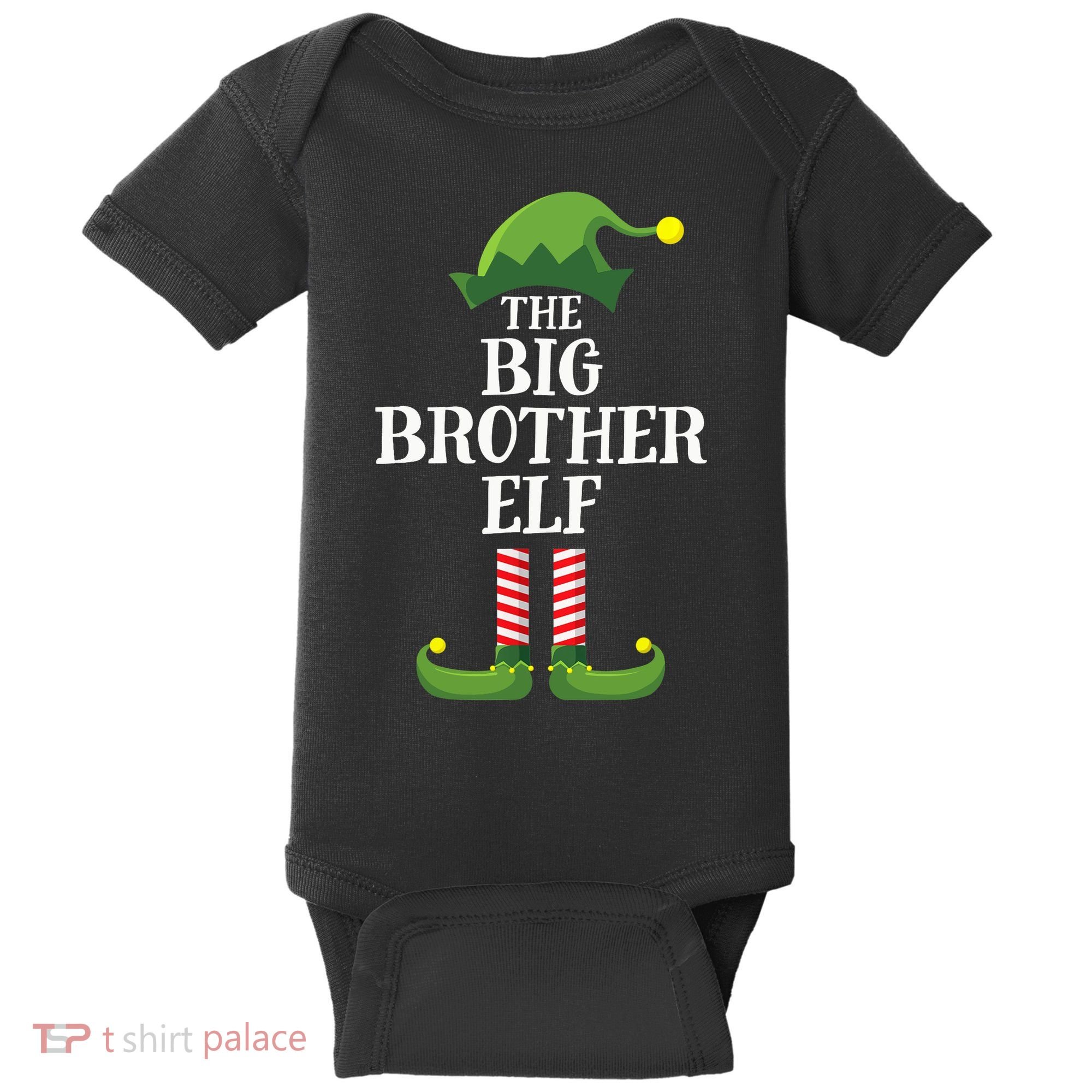 Big Brother Elf Matching Family Group Christmas Party Baby Bodysuit
