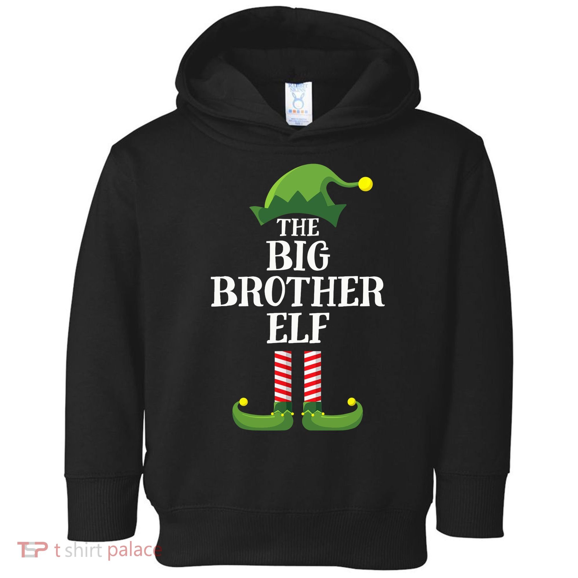 Big Brother Elf Matching Family Group Christmas Party Toddler Hoodie
