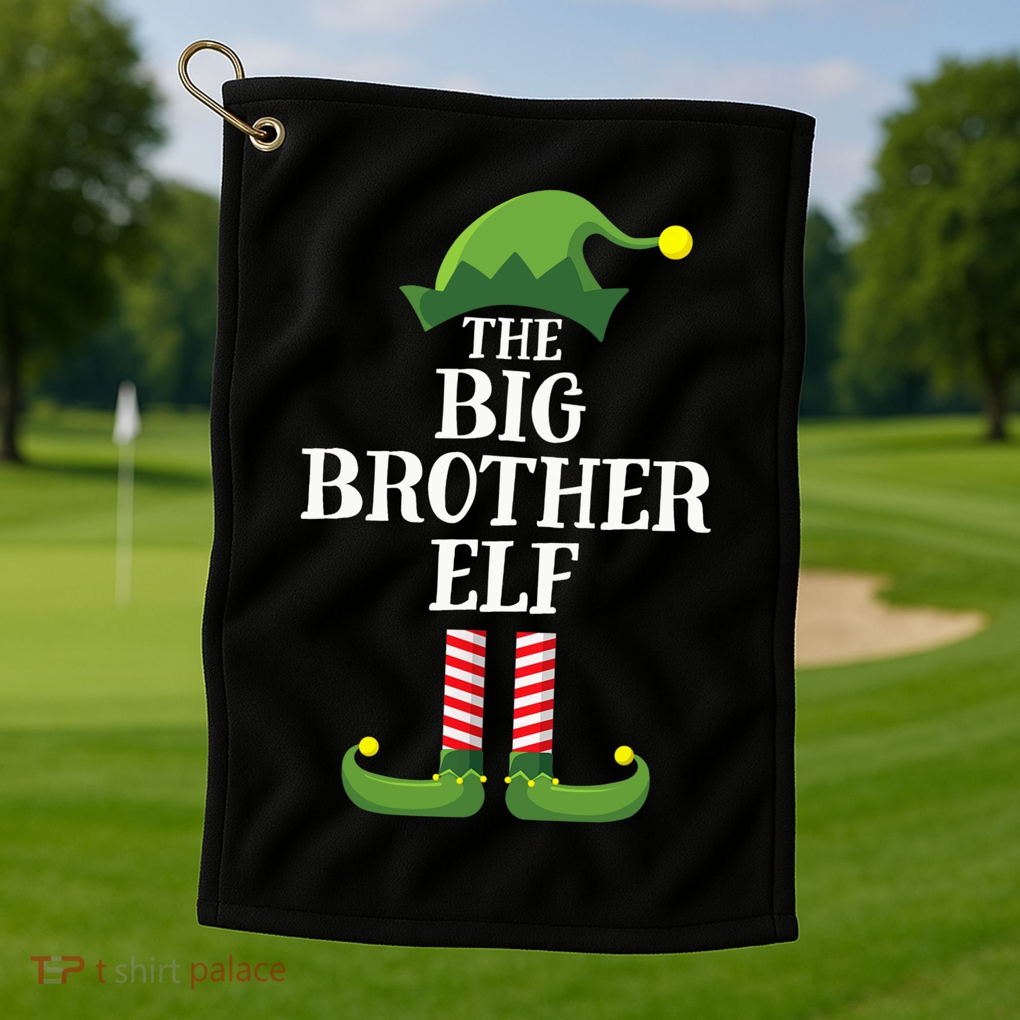 Big Brother Elf Matching Family Group Christmas Party Golf Towel