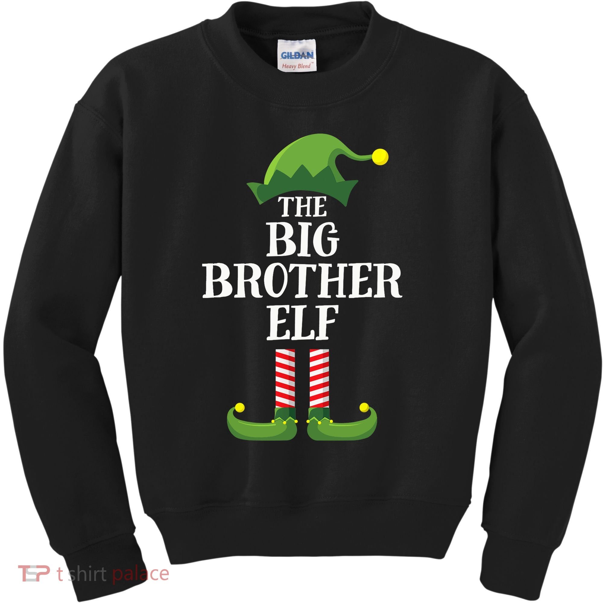 Big Brother Elf Matching Family Group Christmas Party Kids Sweatshirt
