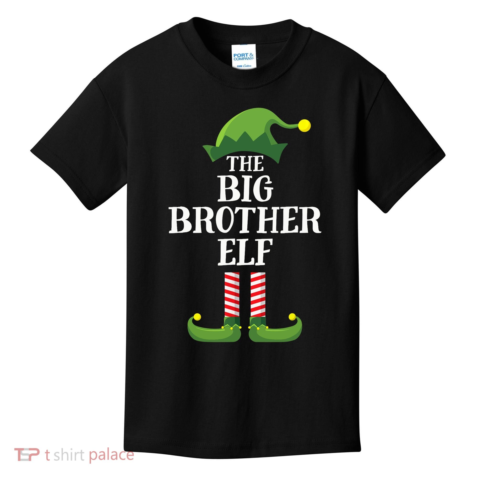 Big Brother Elf Matching Family Group Christmas Party Kids T-Shirt