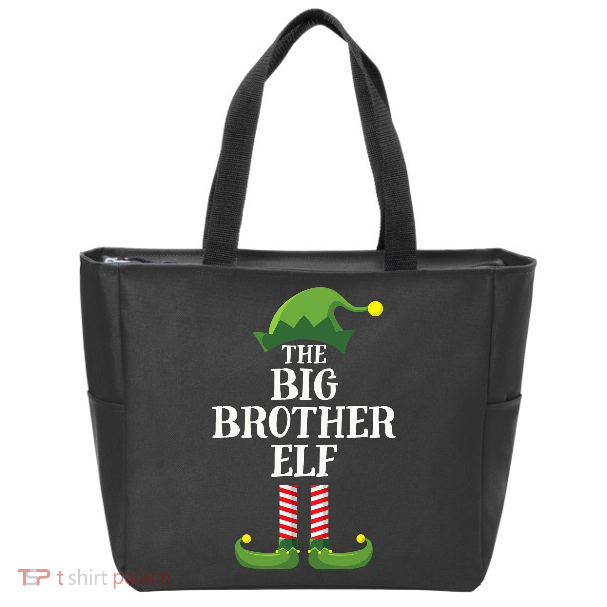 Big Brother Elf Matching Family Group Christmas Party Tote Bag