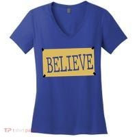 Believe Women's V-Neck T-Shirt thumb 0