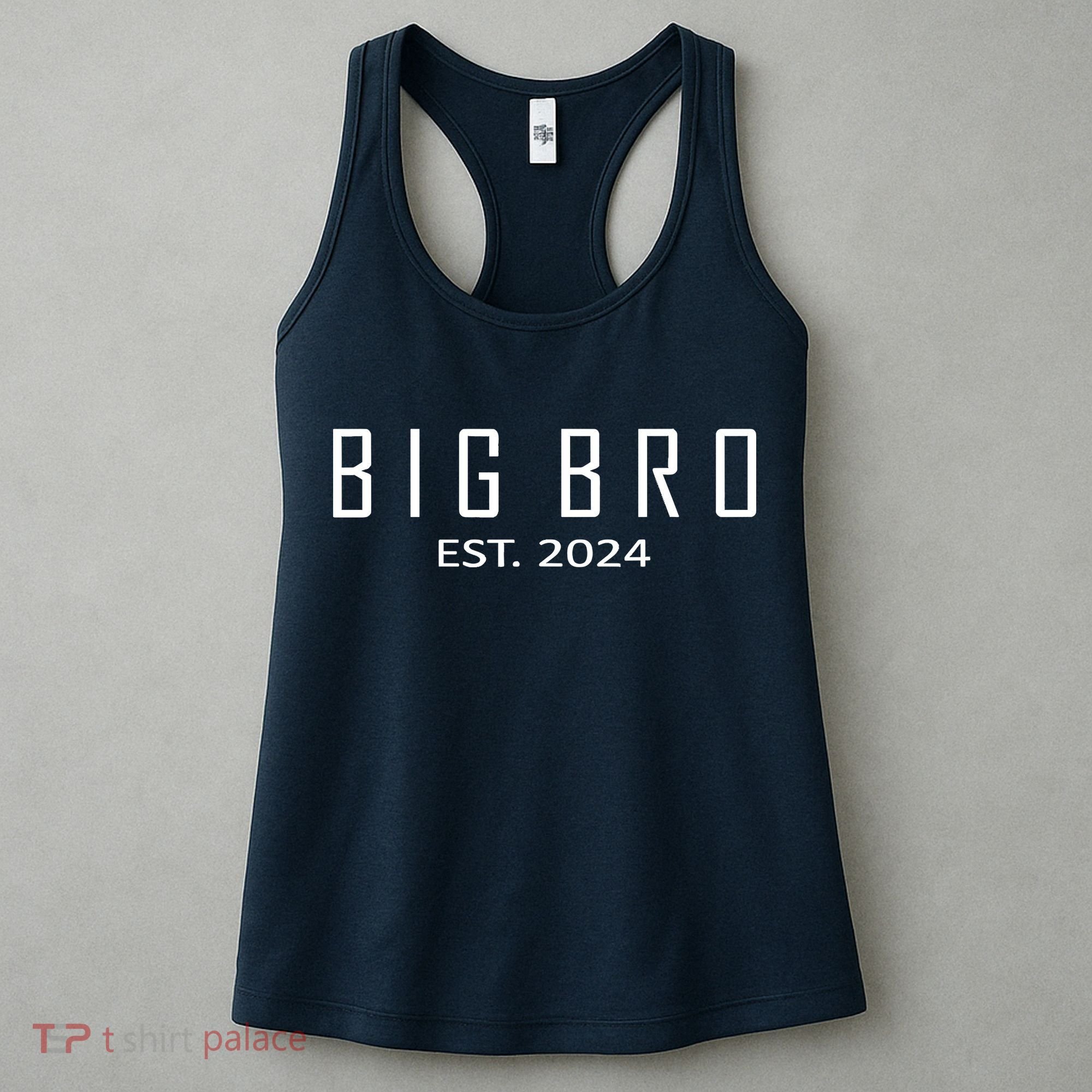 Big Bro Est 2024 Funny First Time Brother Promoted Women's Tank Top