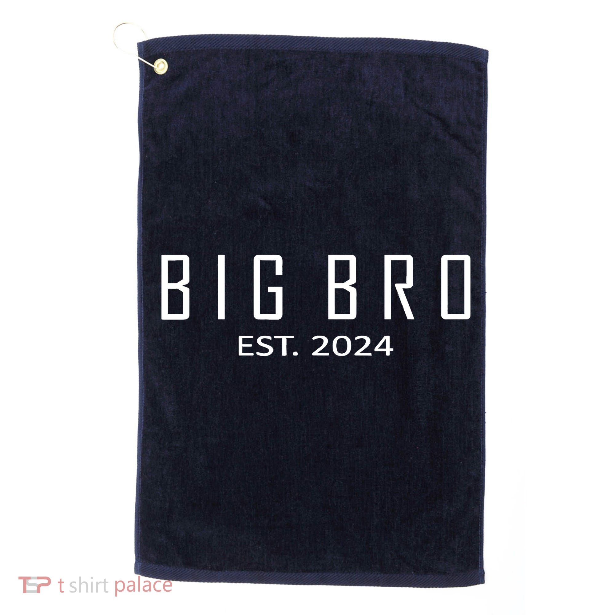 Big Bro Est 2024 Funny First Time Brother Promoted Golf Towel