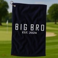 Big Bro Est 2024 Funny First Time Brother Promoted Golf Towel thumb 1