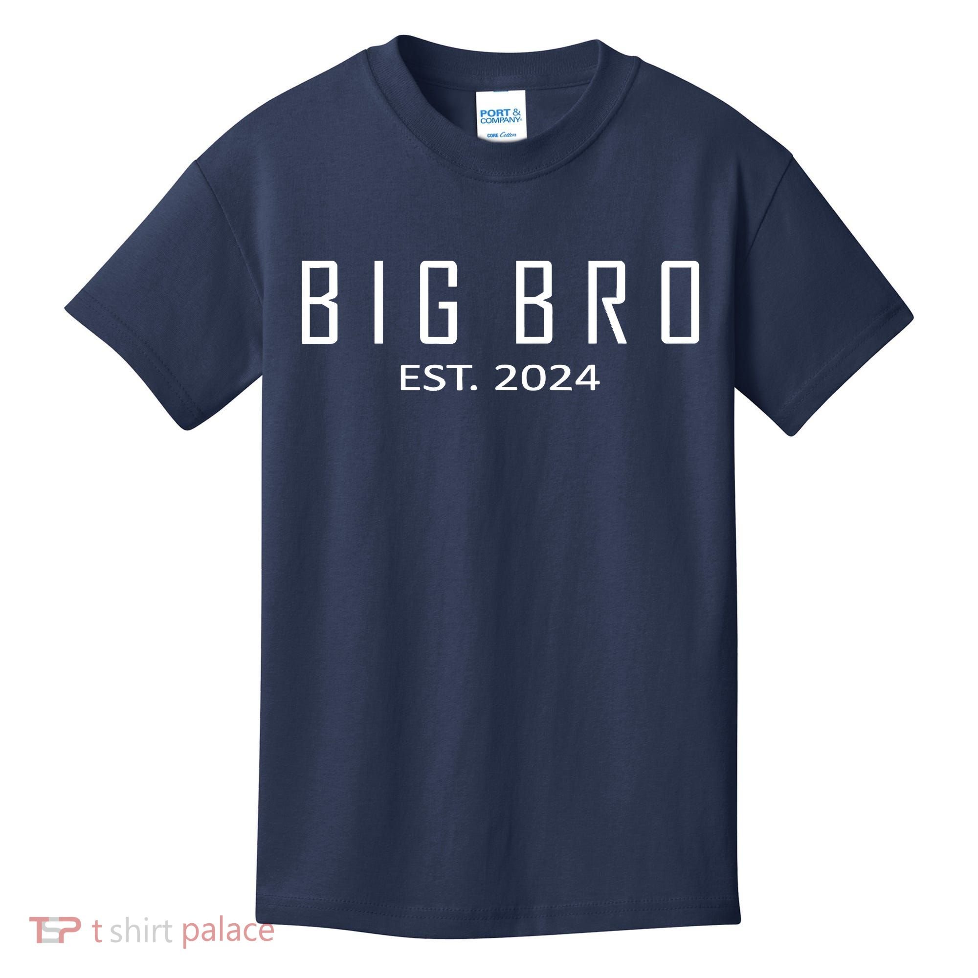 Big Bro Est 2024 Funny First Time Brother Promoted Kids T-Shirt