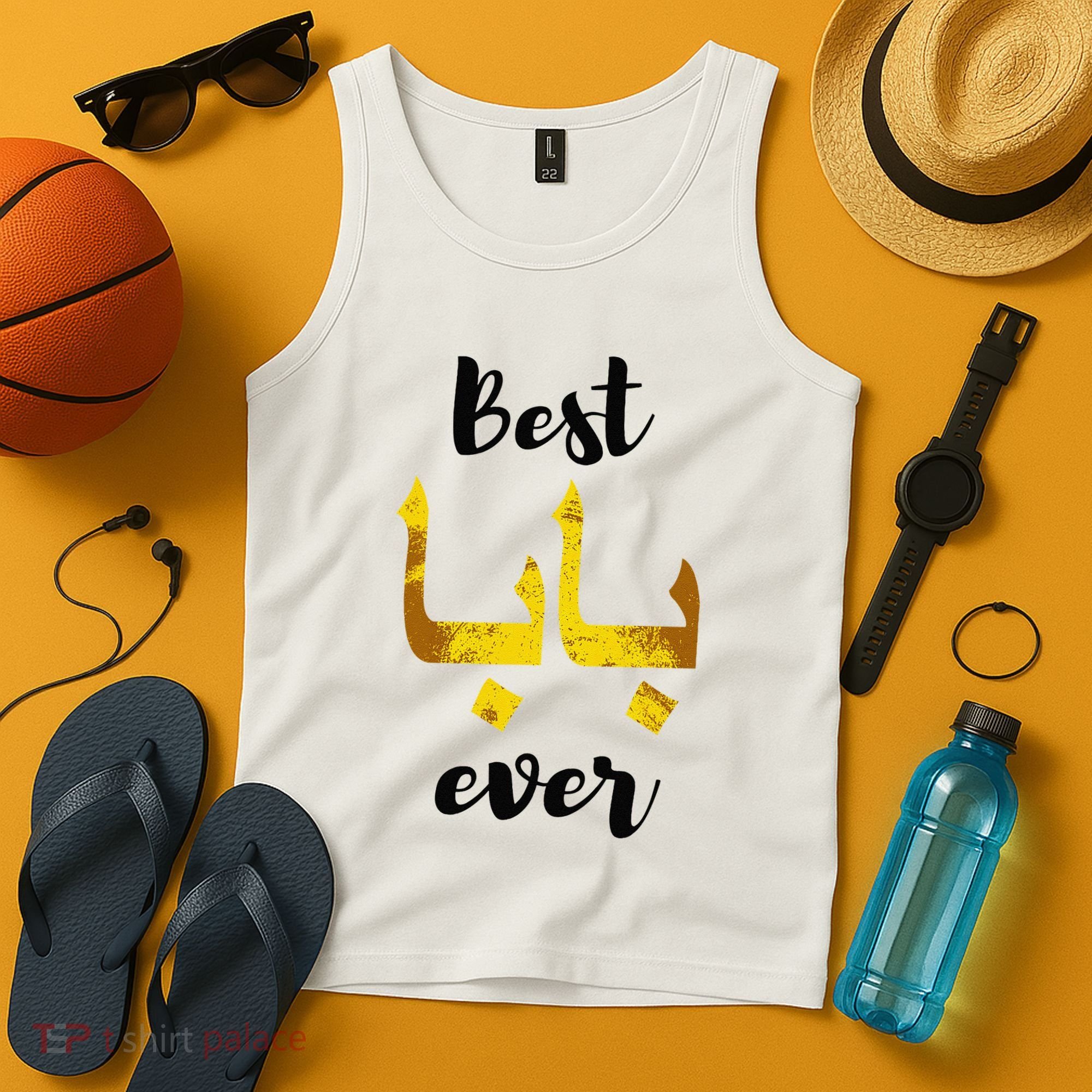 Best Baba Every Arabic Calligraphy FatherS Day Muslim Daddy Tank Top