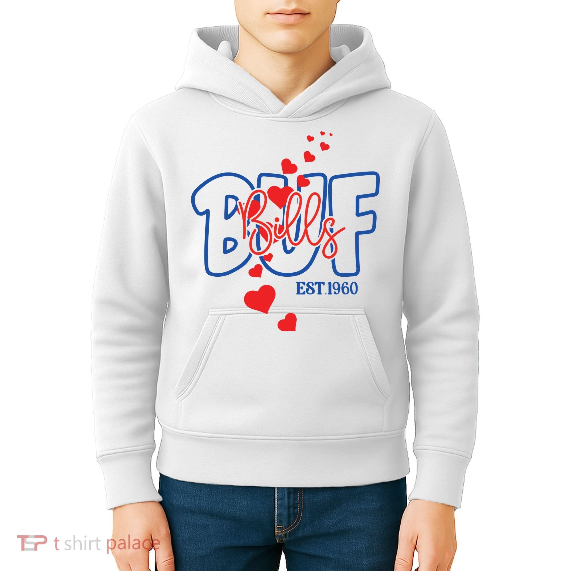 Buf Bills Est. 1960 Football Fan Kids Hoodie