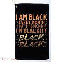Blackity Black Every Month Black History BHM BLM African Golf Towel thumb 0