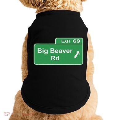 Big Beaver Exit 69 Sign Detroit Doggie Tank