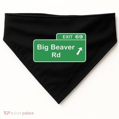 Big Beaver Exit 69 Sign Detroit USA-Made Doggie Bandana
