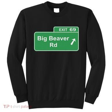 Big Beaver Exit 69 Sign Detroit Sweatshirt