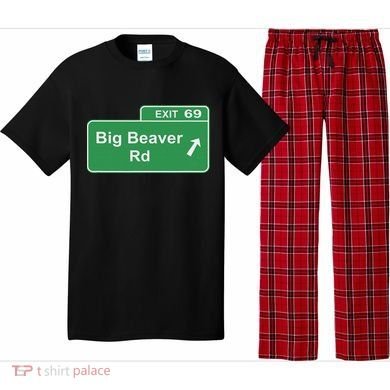 Big Beaver Exit 69 Sign Detroit Pajama Set