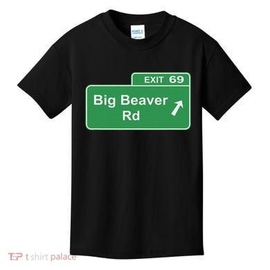 Big Beaver Exit 69 Sign Detroit Kids T-Shirt