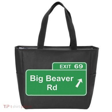 Big Beaver Exit 69 Sign Detroit Tote Bag