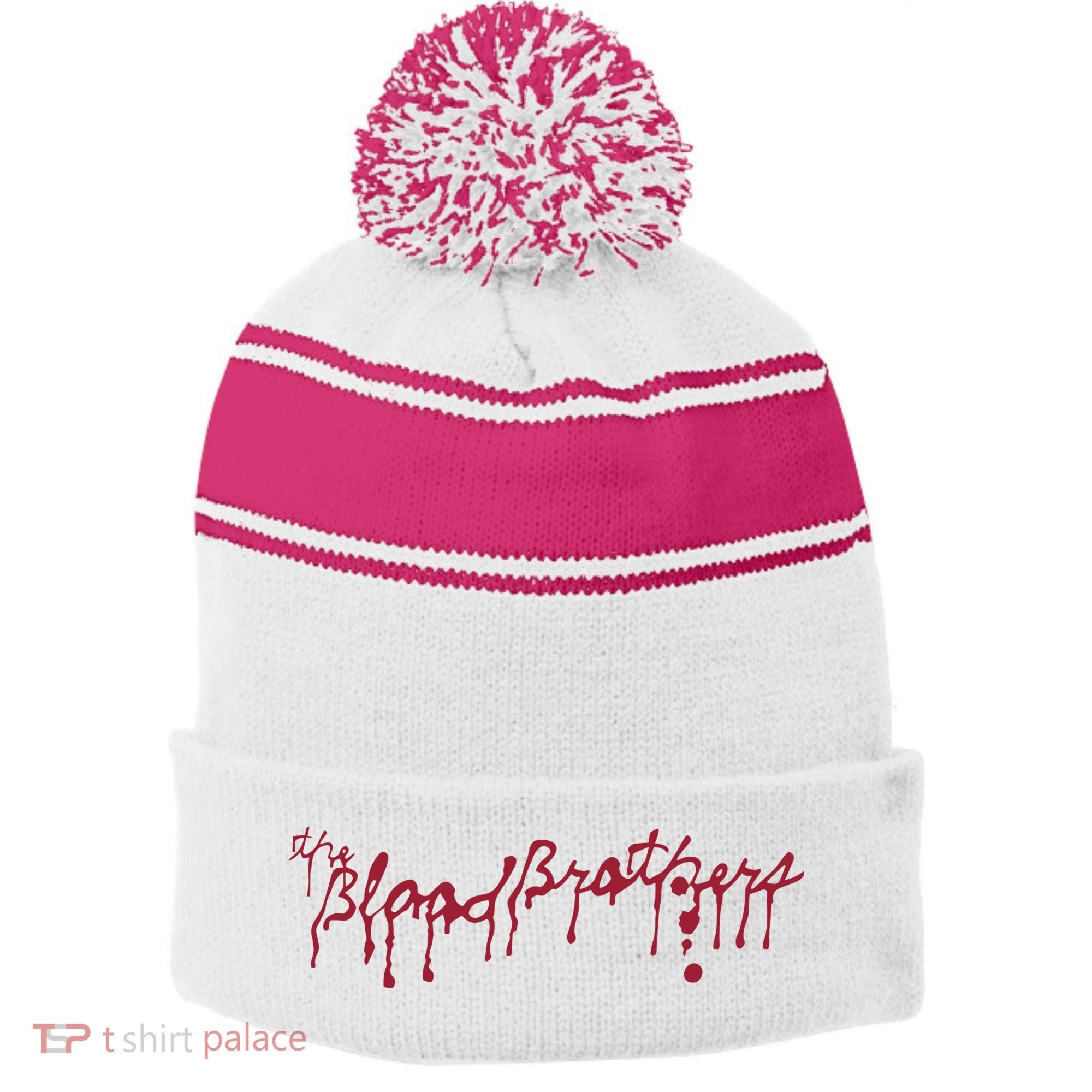 Blood Brothers Everything Is Gonna Be Just Awful When WeRe Around Stripe Pom Pom Beanie