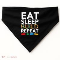Building Blocks Eat Sleep Build Repeat USA-Made Doggie Bandana thumb 0