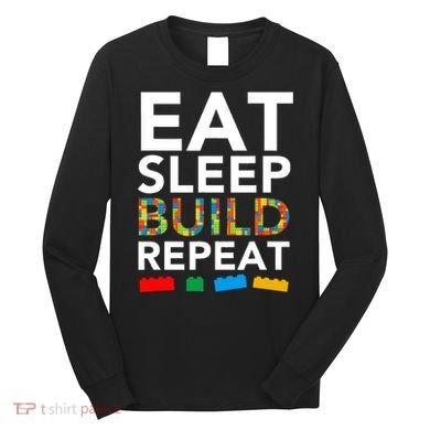 Building Blocks Eat Sleep Build Repeat Long Sleeve Shirt