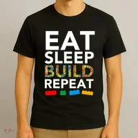 Building Blocks Eat Sleep Build Repeat T-Shirt thumb 3