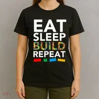 Building Blocks Eat Sleep Build Repeat T-Shirt thumb 4