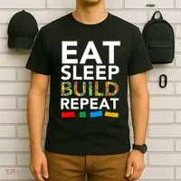 Building Blocks Eat Sleep Build Repeat T-Shirt thumb 6