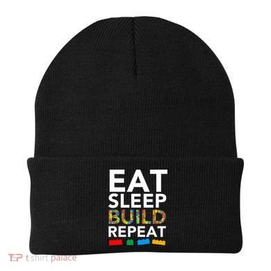 Building Blocks Eat Sleep Build Repeat Beanie
