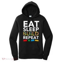 Building Blocks Eat Sleep Build Repeat Women's Hoodie thumb 0