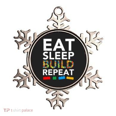 Building Blocks Eat Sleep Build Repeat Ornament
