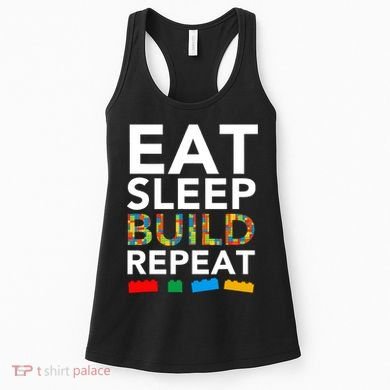 Building Blocks Eat Sleep Build Repeat Women's Tank Top