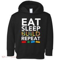 Building Blocks Eat Sleep Build Repeat Toddler Hoodie thumb 0