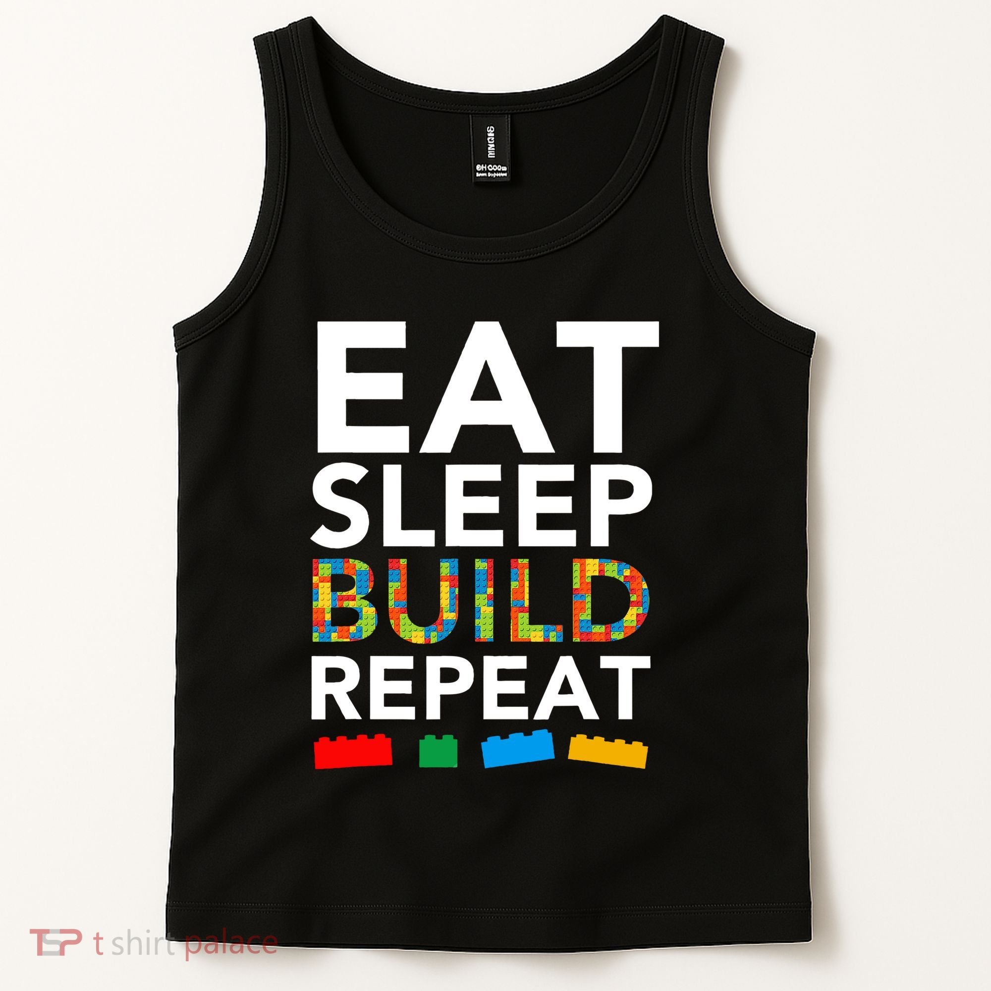 Building Blocks Eat Sleep Build Repeat Tank Top