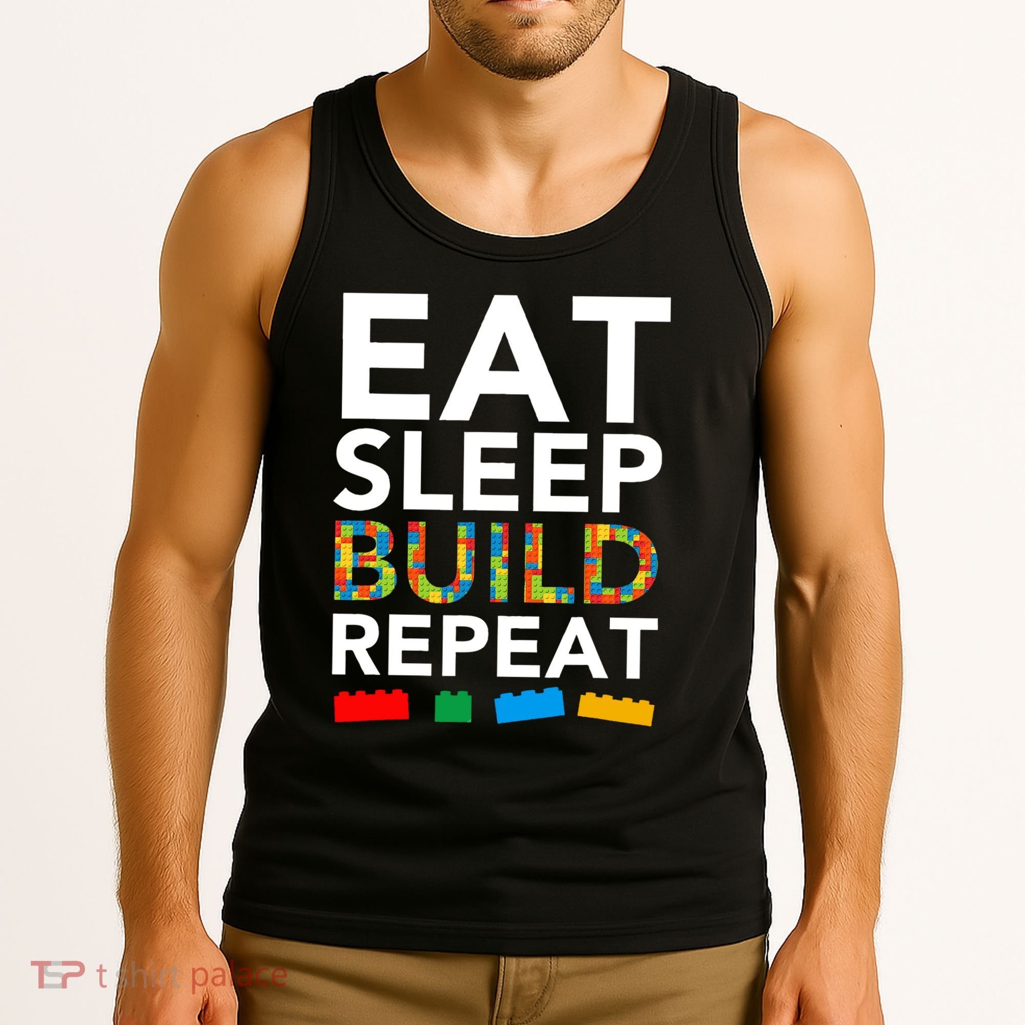 Building Blocks Eat Sleep Build Repeat Tank Top