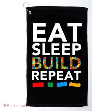 Building Blocks Eat Sleep Build Repeat Golf Towel