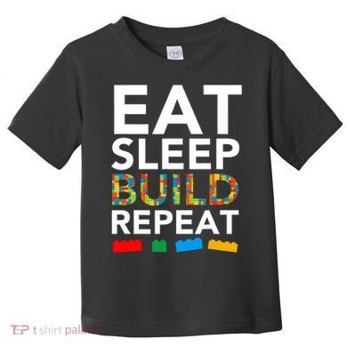 Building Blocks Eat Sleep Build Repeat Toddler T-Shirt