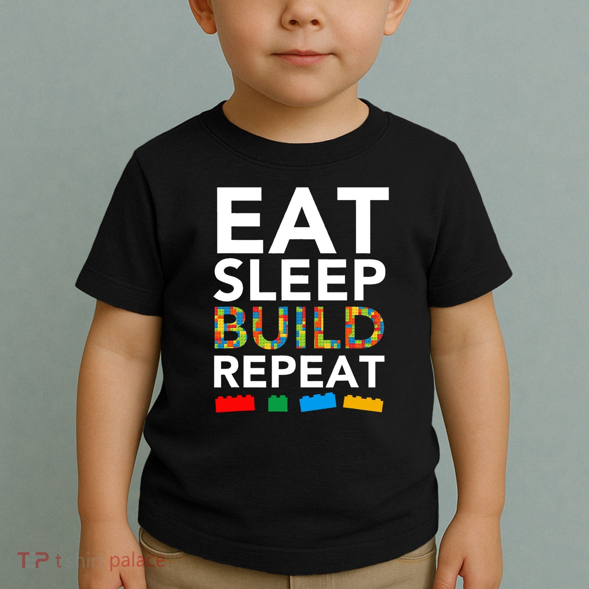 Building Blocks Eat Sleep Build Repeat Toddler T-Shirt