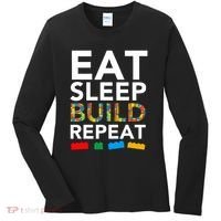 Building Blocks Eat Sleep Build Repeat Women's Long Sleeve Shirt thumb 0