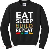 Building Blocks Eat Sleep Build Repeat Kids Sweatshirt thumb 0