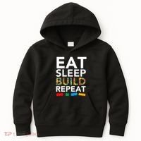 Building Blocks Eat Sleep Build Repeat Kids Hoodie thumb 0