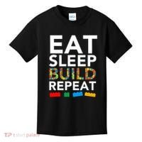Building Blocks Eat Sleep Build Repeat Kids T-Shirt thumb 0