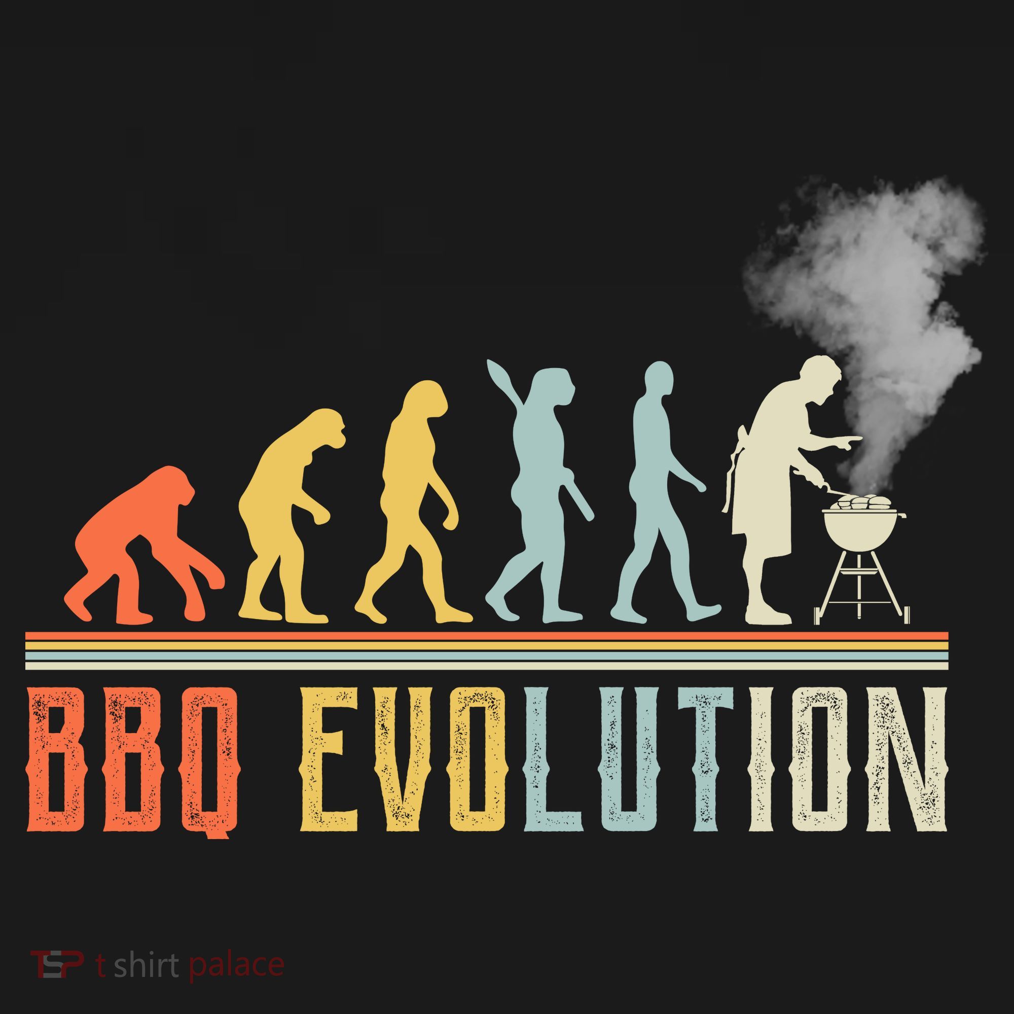 BBQ Barbecue Evolution Retro Vintage T-Shirt