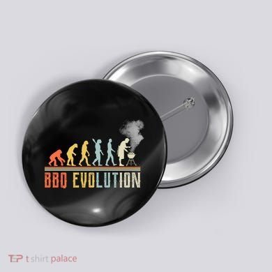BBQ Barbecue Evolution Retro Vintage Button